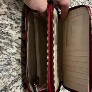 Elegant Red and Cream Women's Wallet